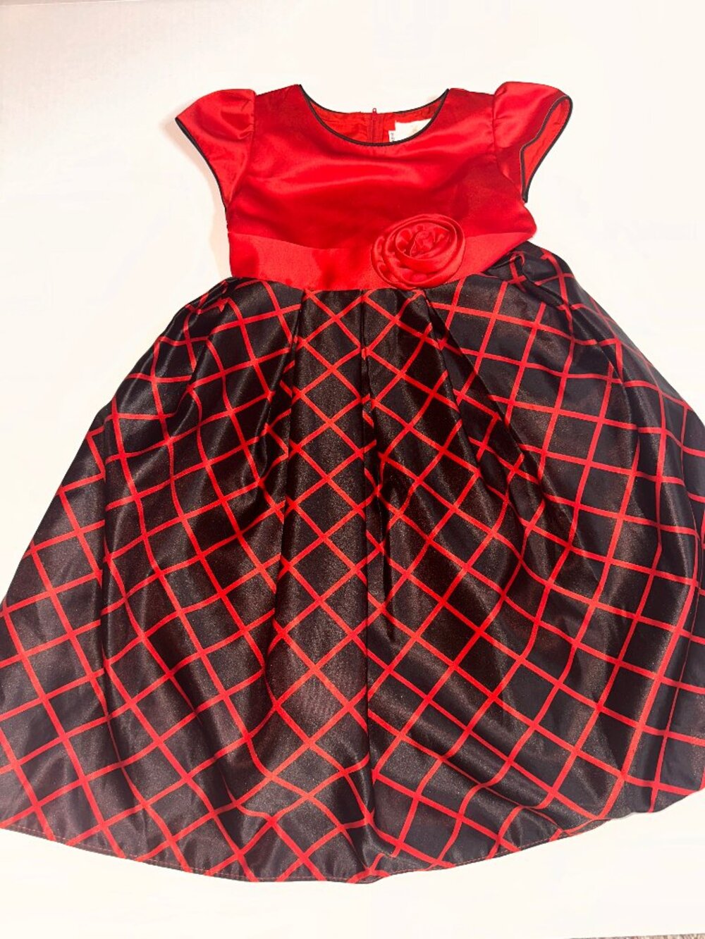 Bijan Kids RED & BLACK fancy dress Size 8 age 8/9 years CHRISTMAS pageant #616